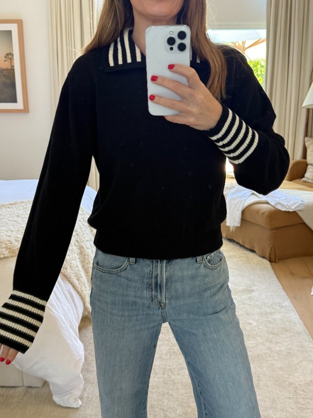 Frame Black Collared Sweater